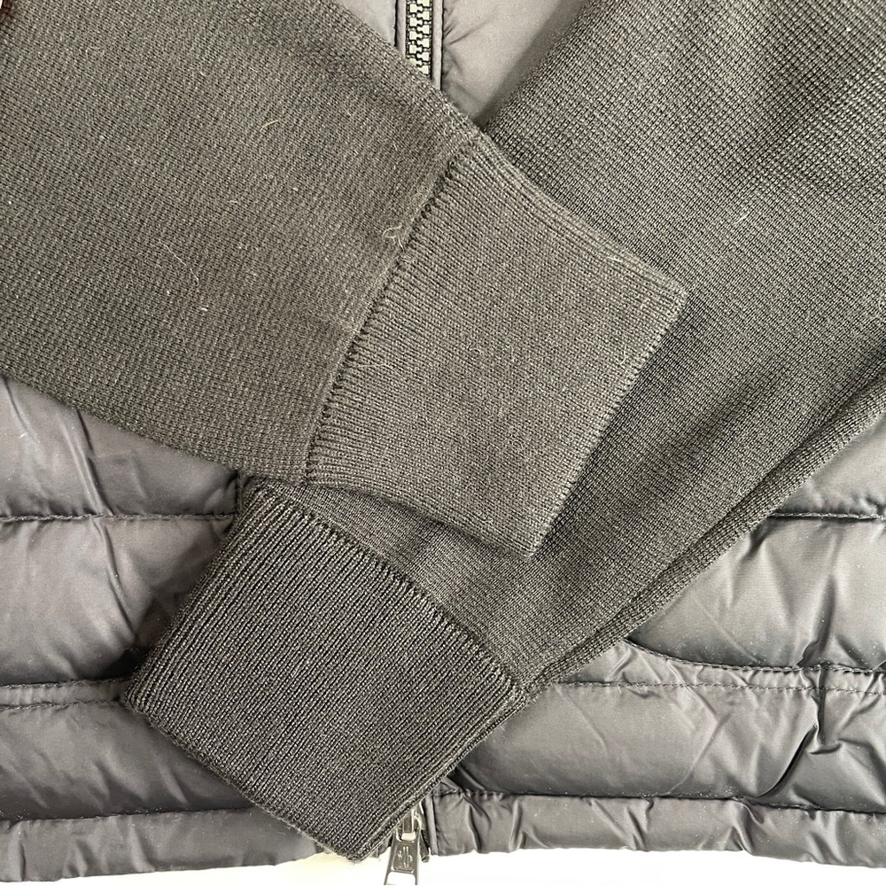 Moncler Maglione Tricot Cardigan Puffer Down Hybrid Jacket Black Size Large - Picture 10 of 17